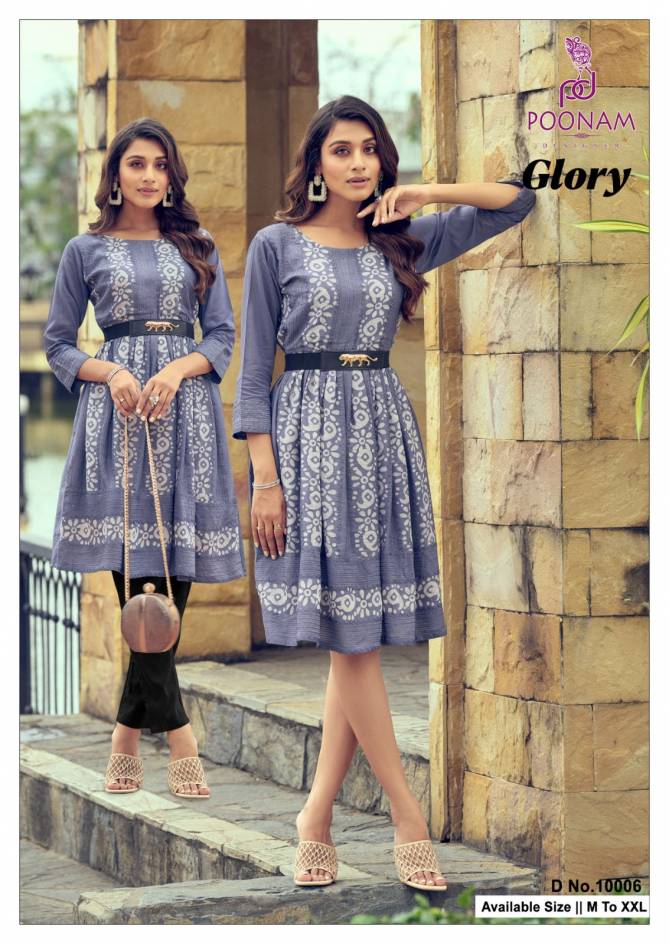 Glory By Poonam Printed Party Wear Kurtis Wholesale Market In Surat With Price